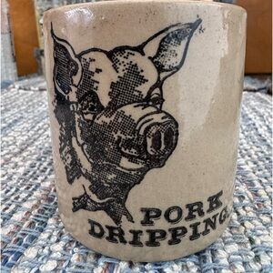 Vintage Stoneware Pork Dripping Pot